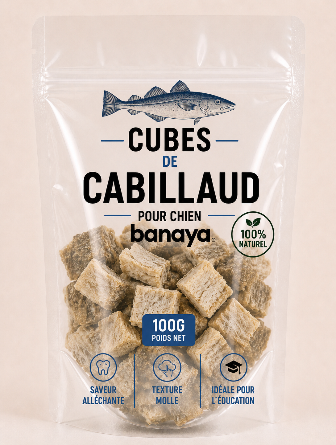 Friandises cube de cabillaud - pour chien & chat