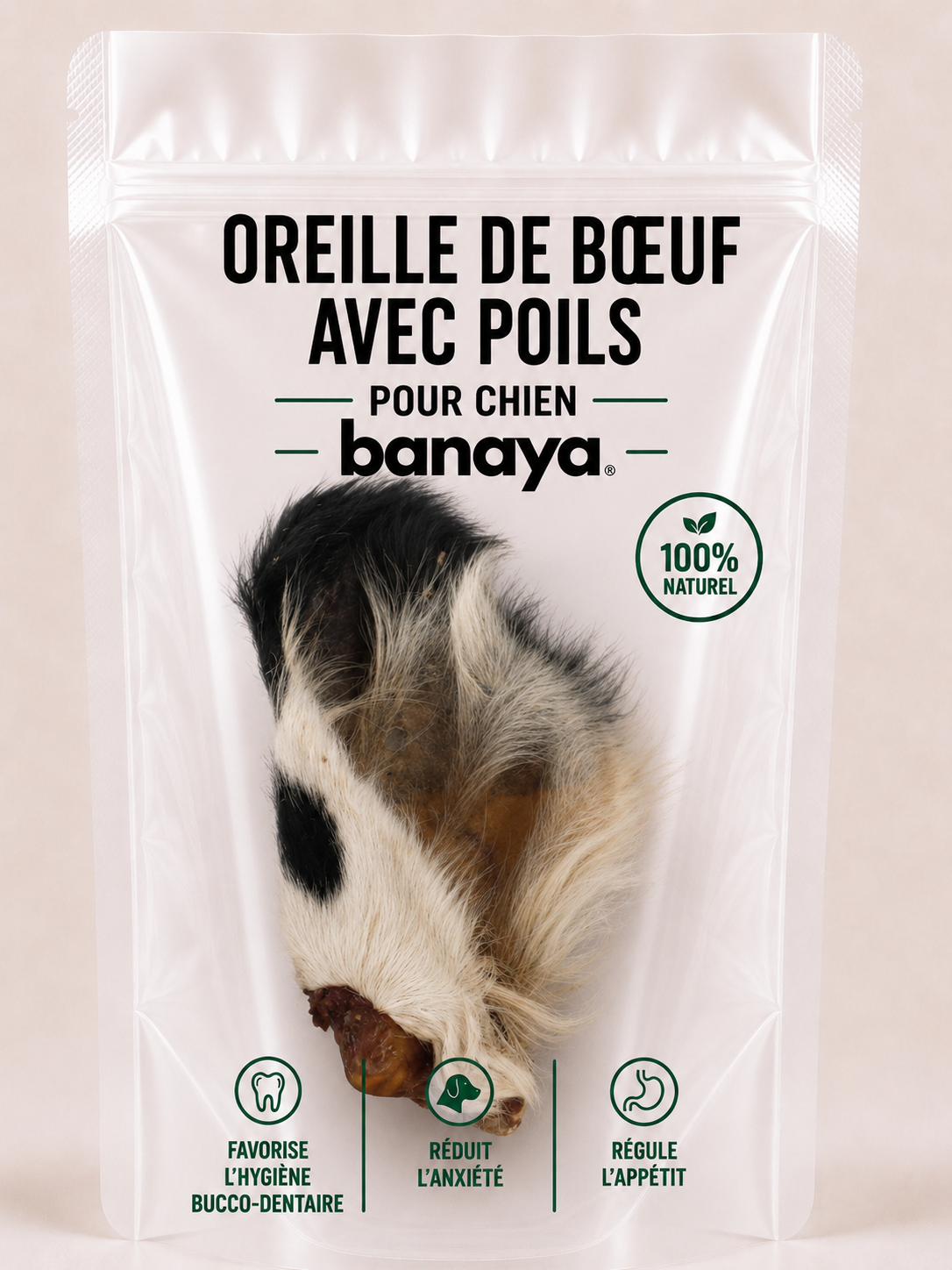 Oreille de boeuf avec poils - pour chien