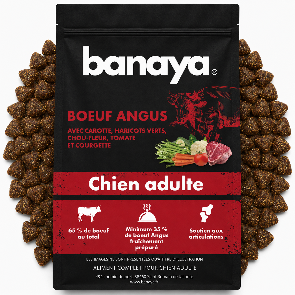 Croquettes Boeuf Angus - Grand Chien +10Kg