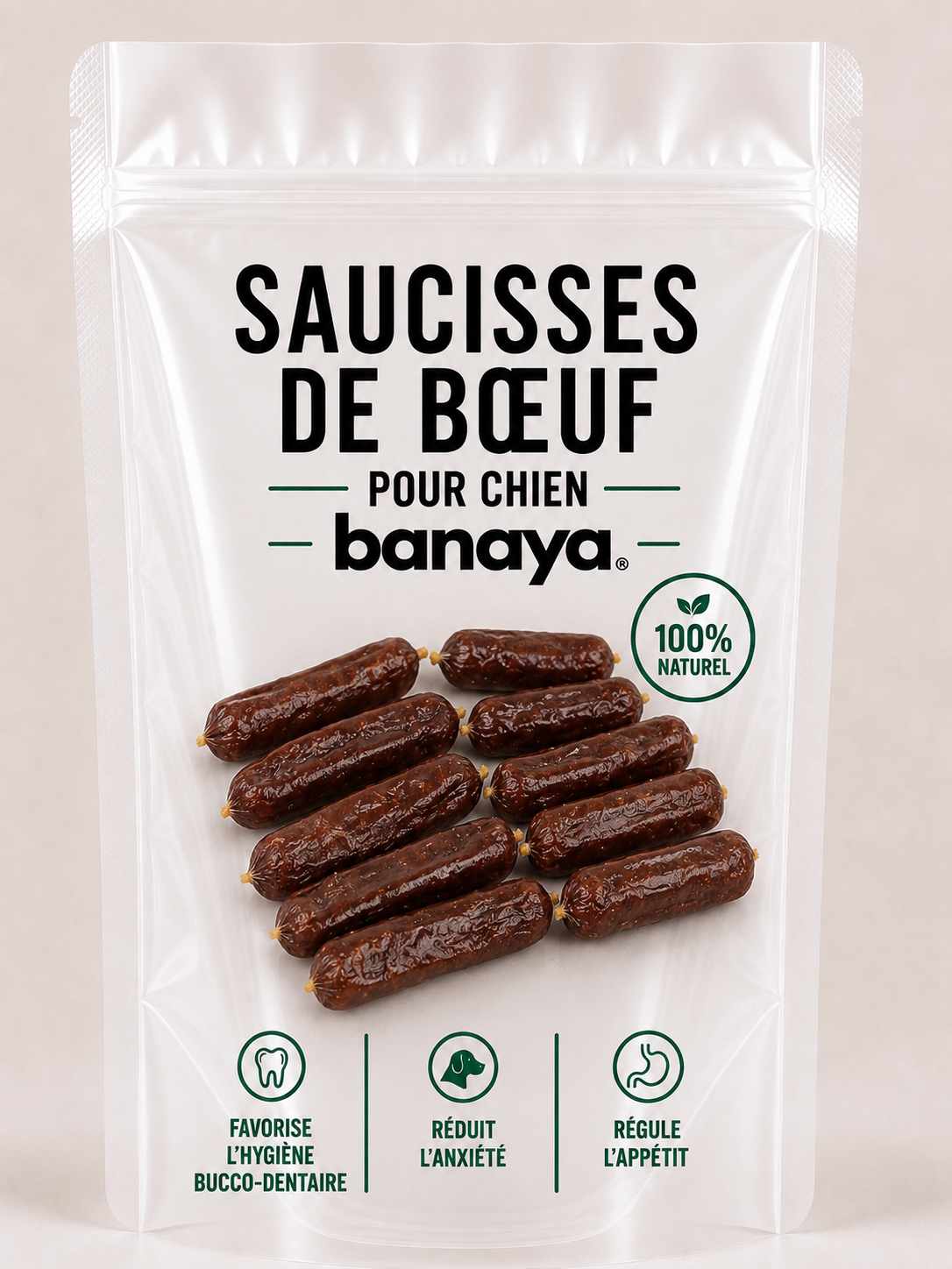 saucisses de boeuf - pour chien