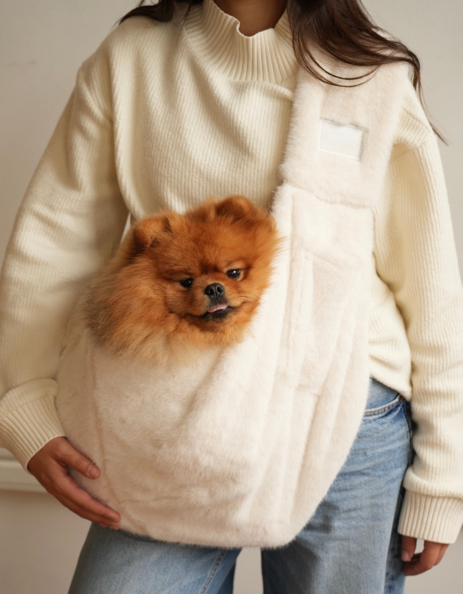 Sac boubou – Fausse Fourrure Blanche