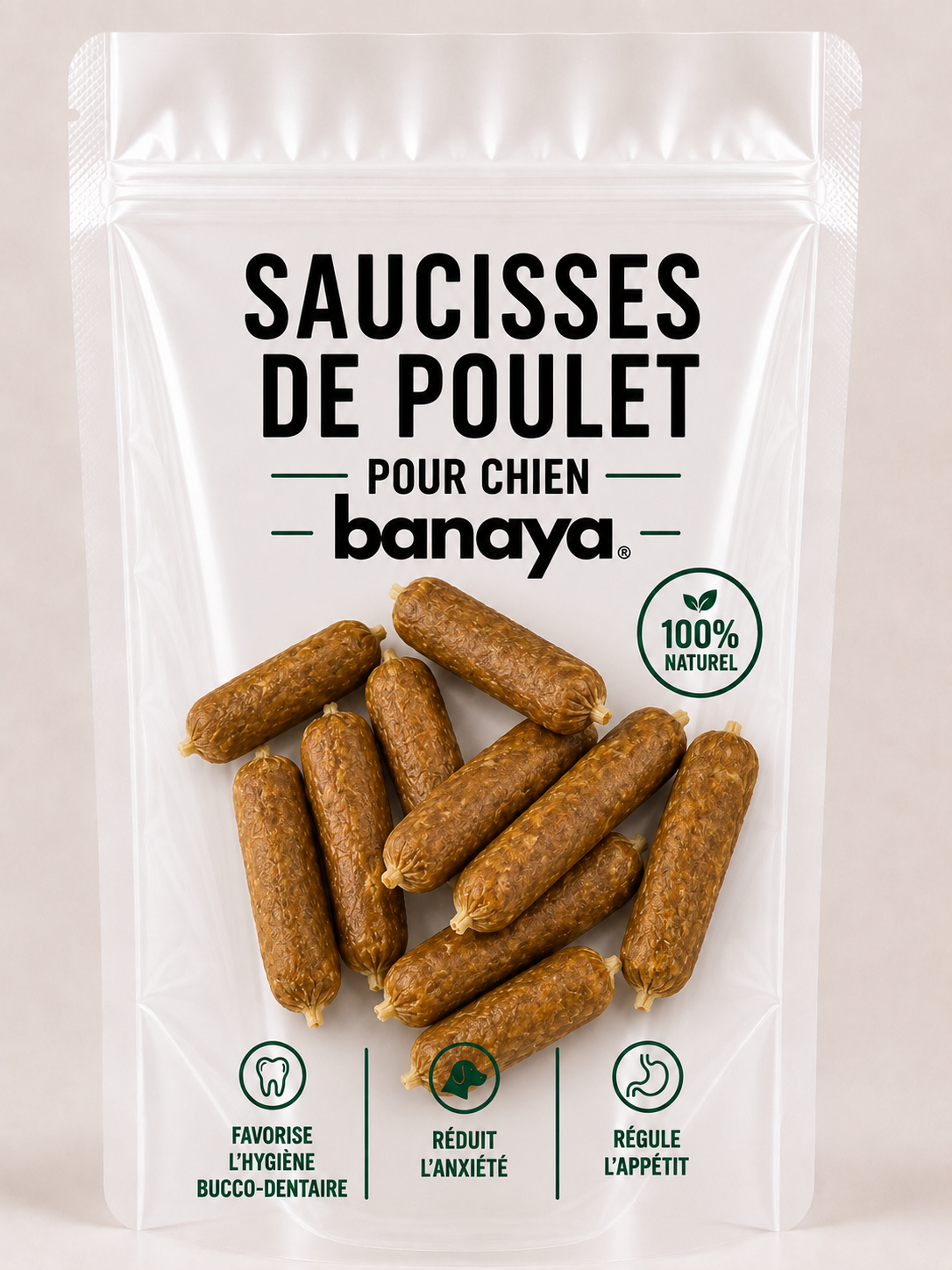 Saucisses de poulet - pour chien