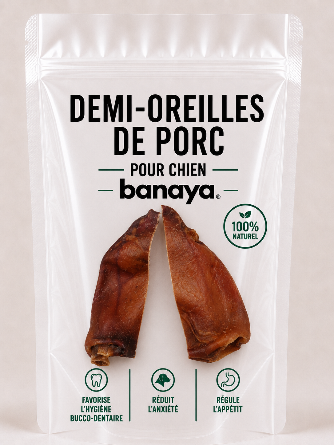 Demi-oreilles de porc - pour chien