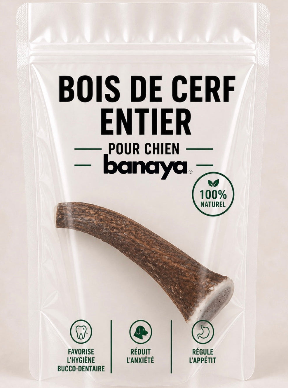 Bois de cerf entier - pour chien