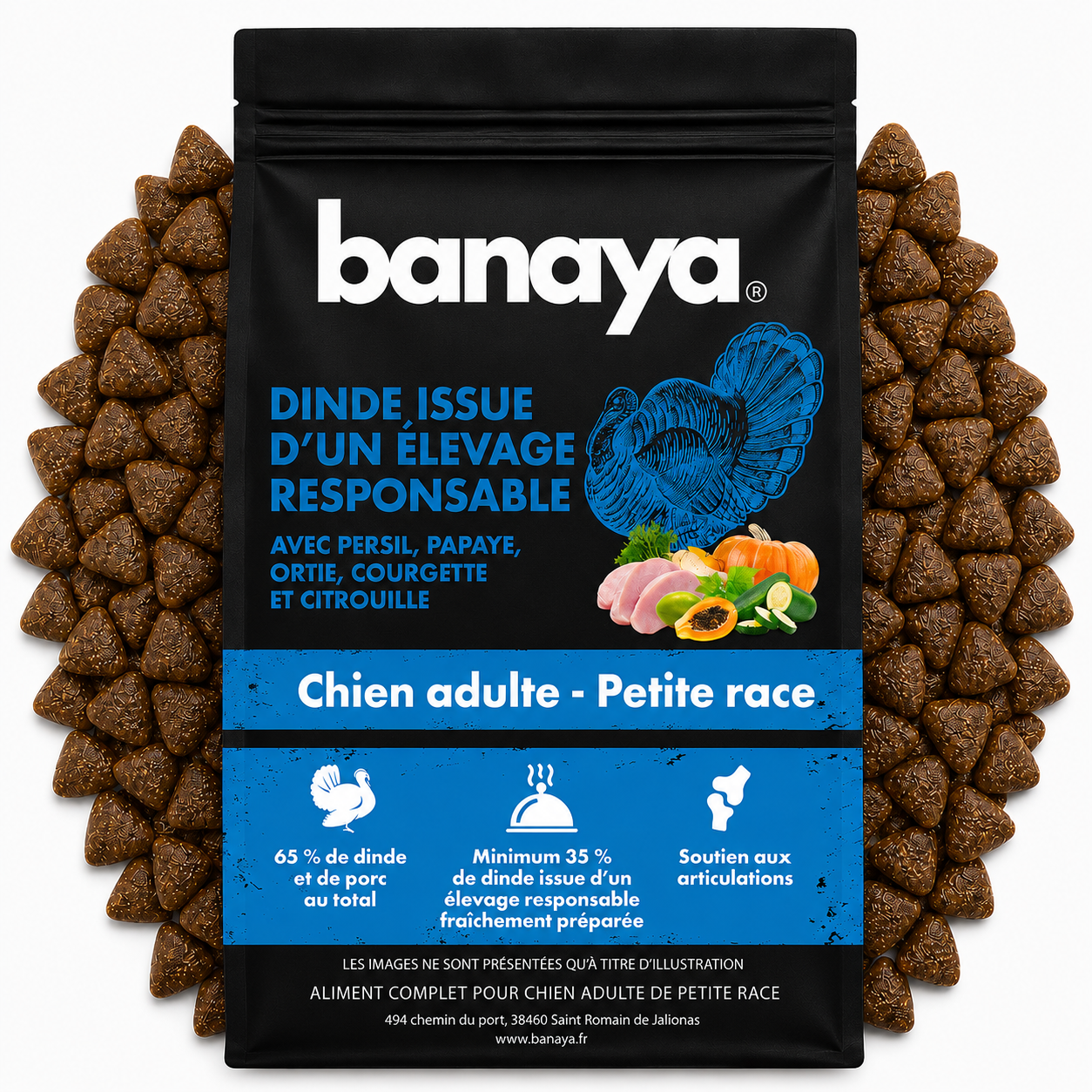 Croquette Dinde et Porc - Petit Chien -10Kg