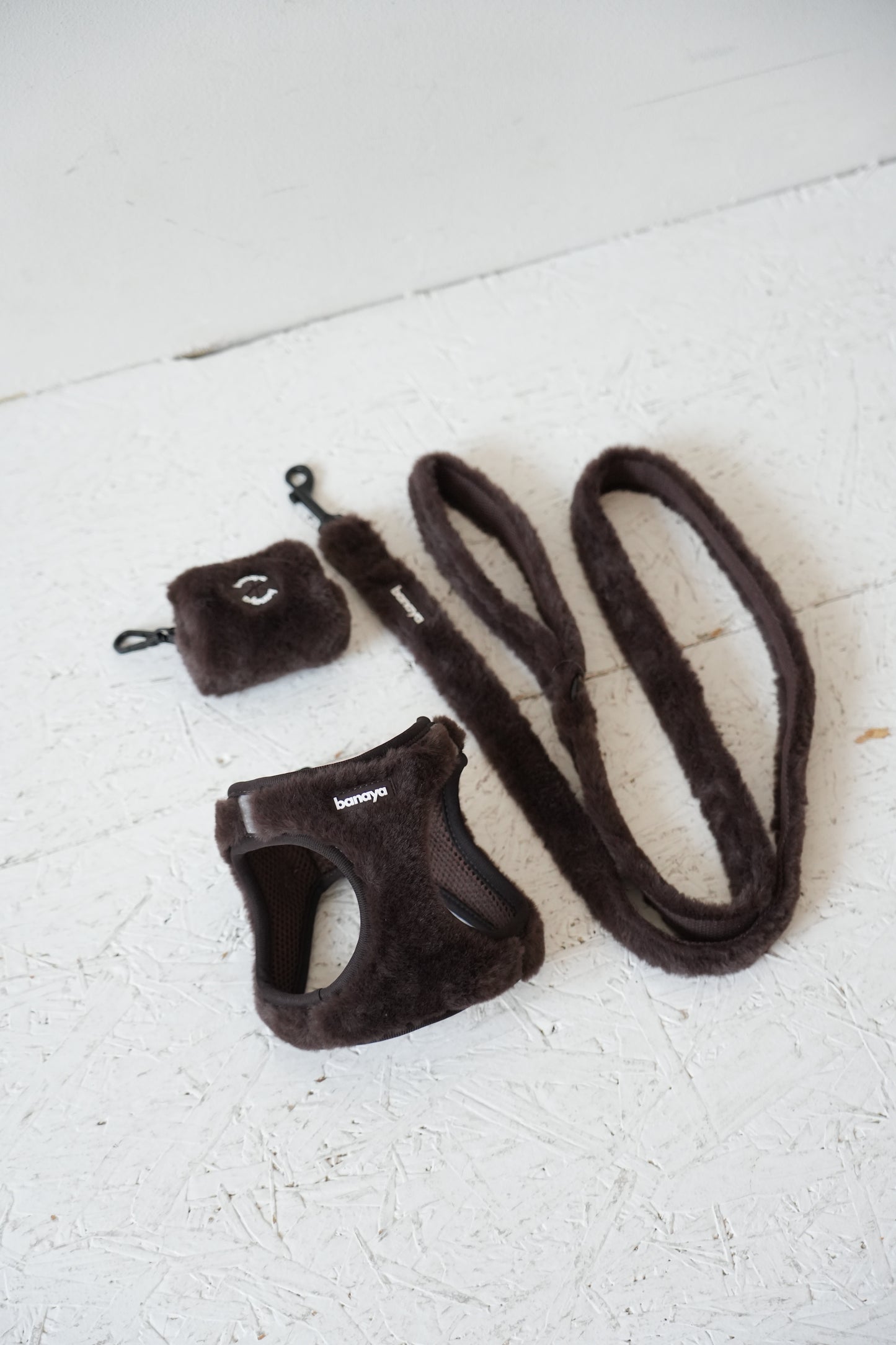 Harnais + Laisse + sac en fourrure