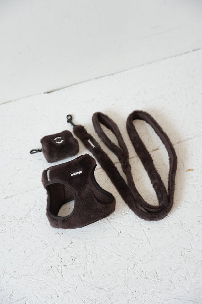 Harnais + Laisse + sac en fourrure