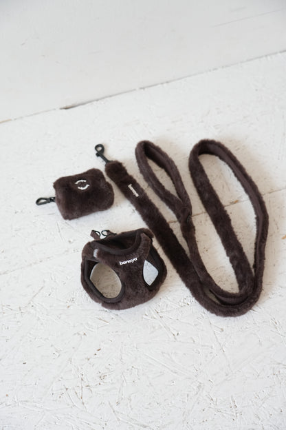 Harnais + Laisse + sac en fourrure