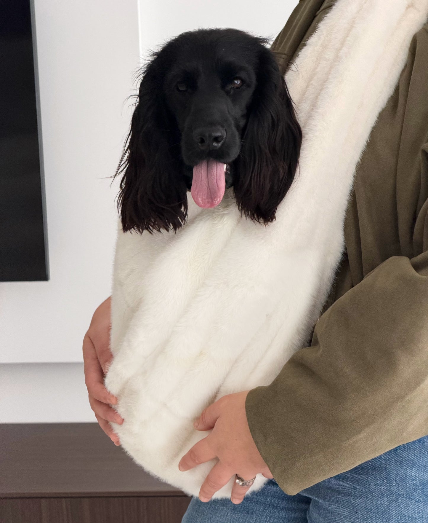 Sac boubou – Fausse Fourrure Blanche