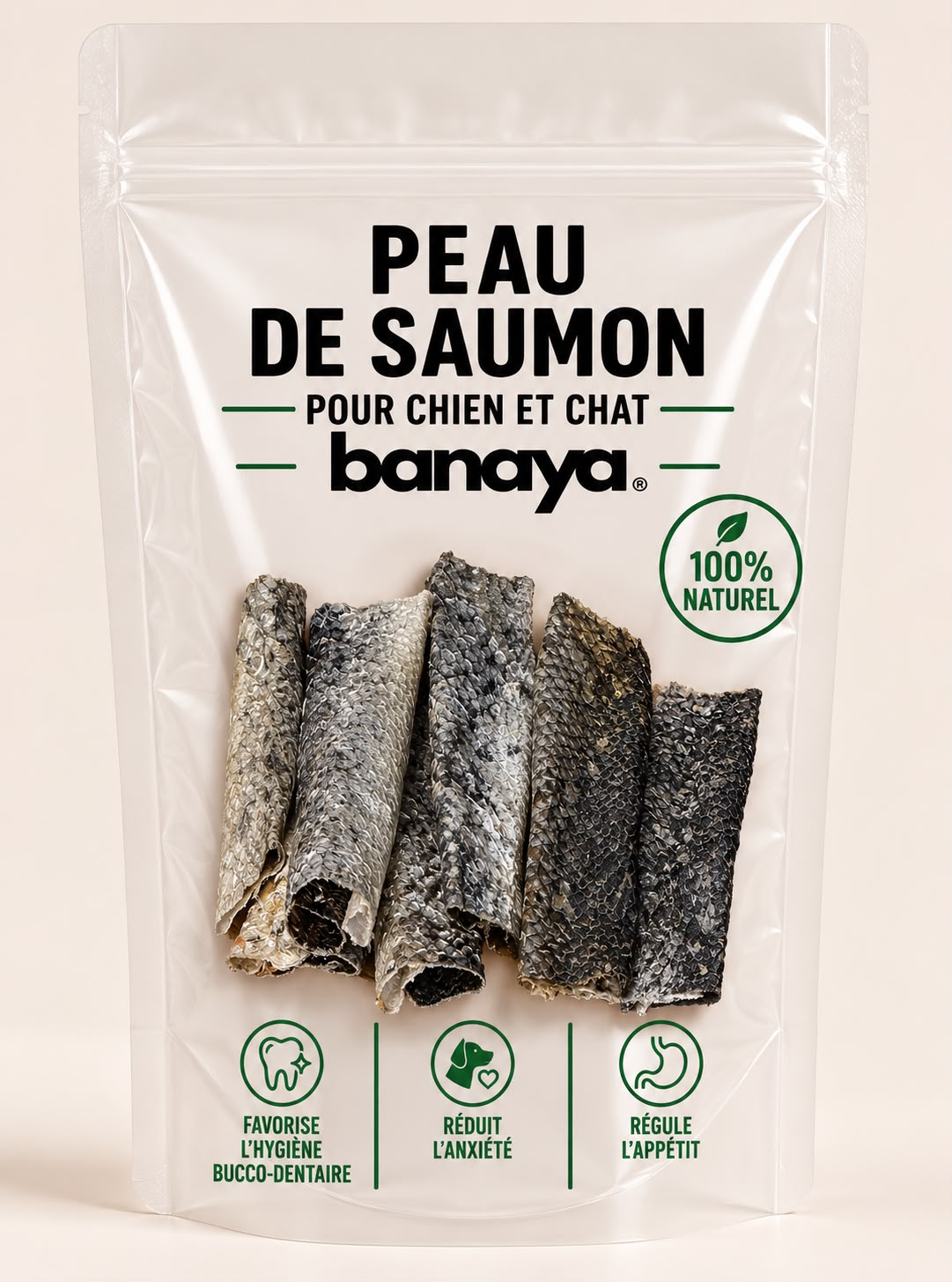 Peau de saumon séchée lot de 5