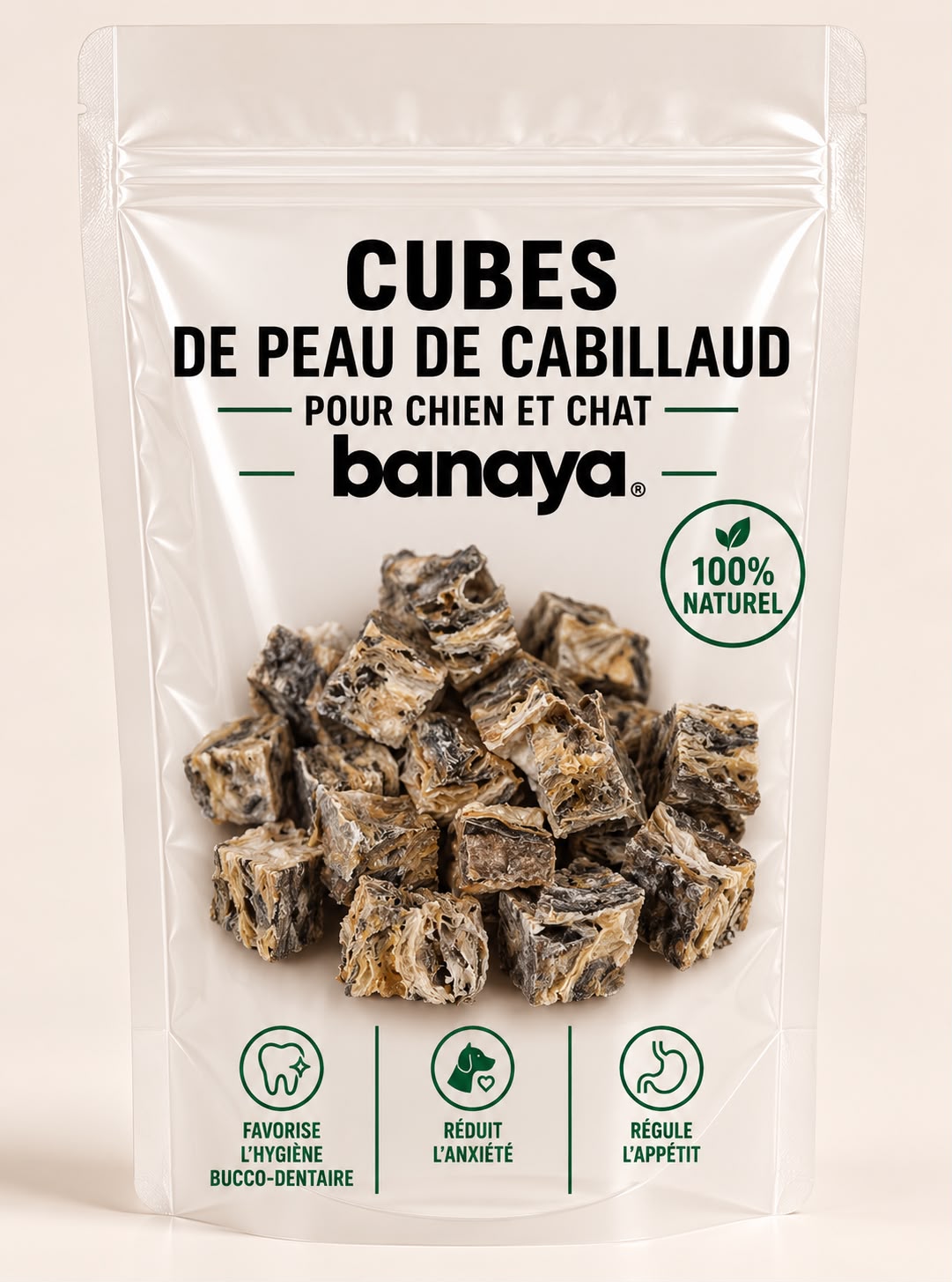 Cubes de peau de cabillaud 100g
