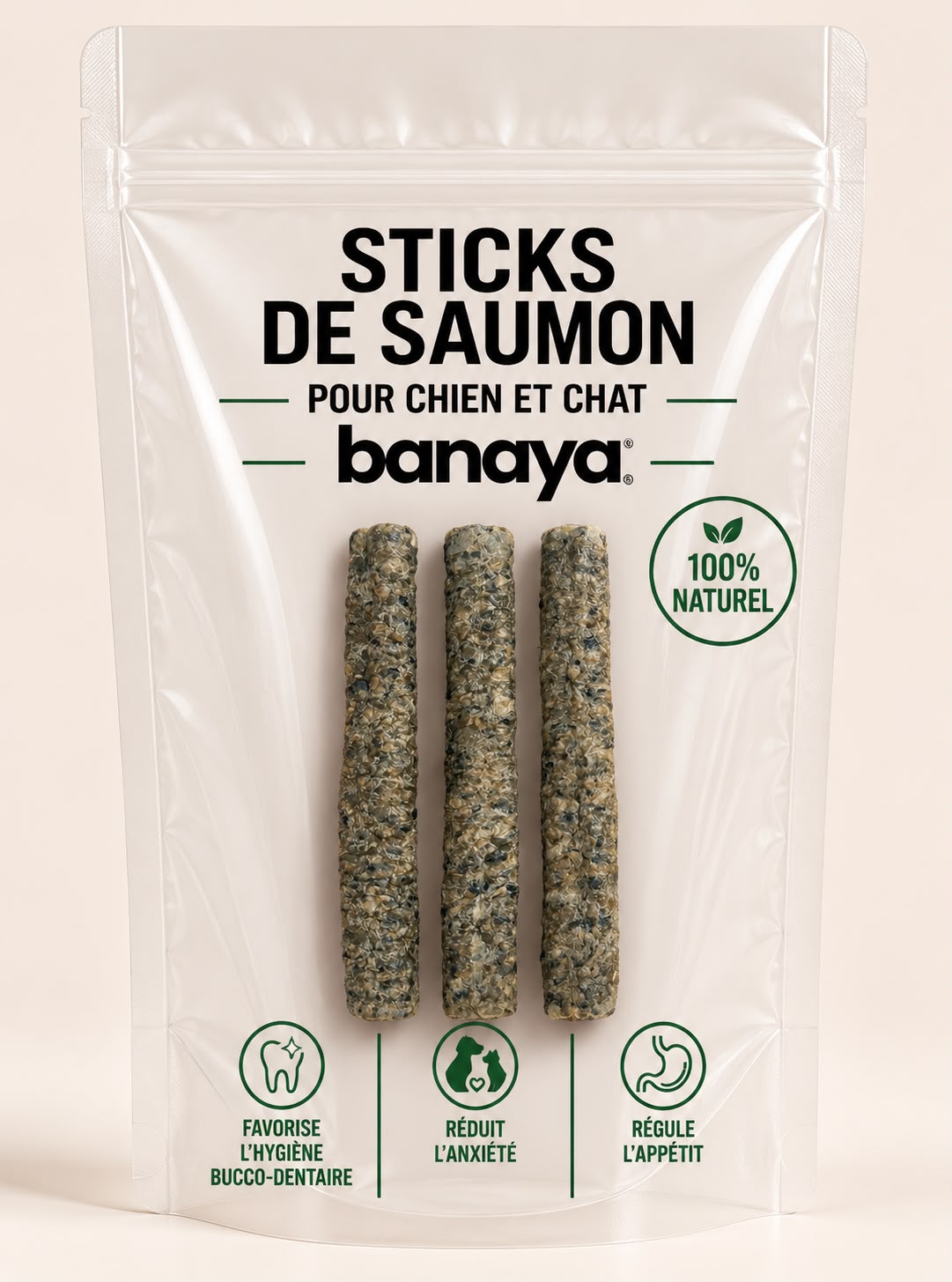 Bâtonnets de peau de saumon 15 cm lot de 3