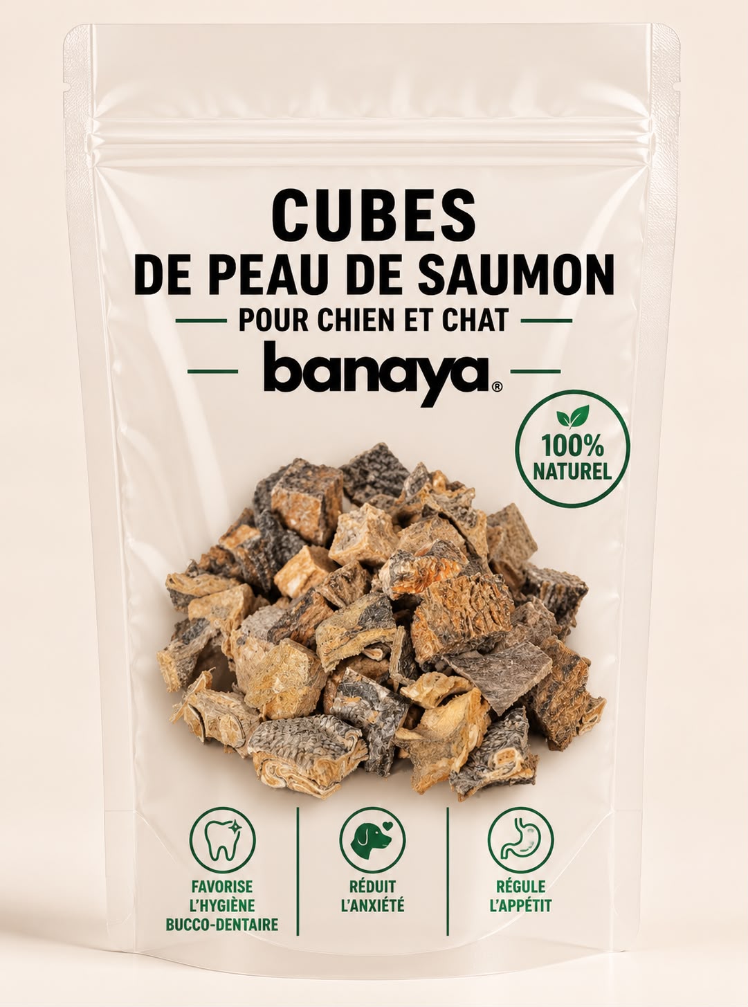Cubes de peau de saumon 100g