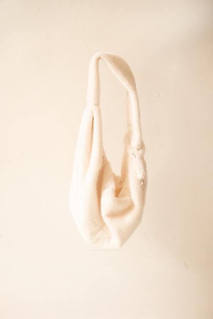 Sac boubou – Fausse Fourrure Blanche