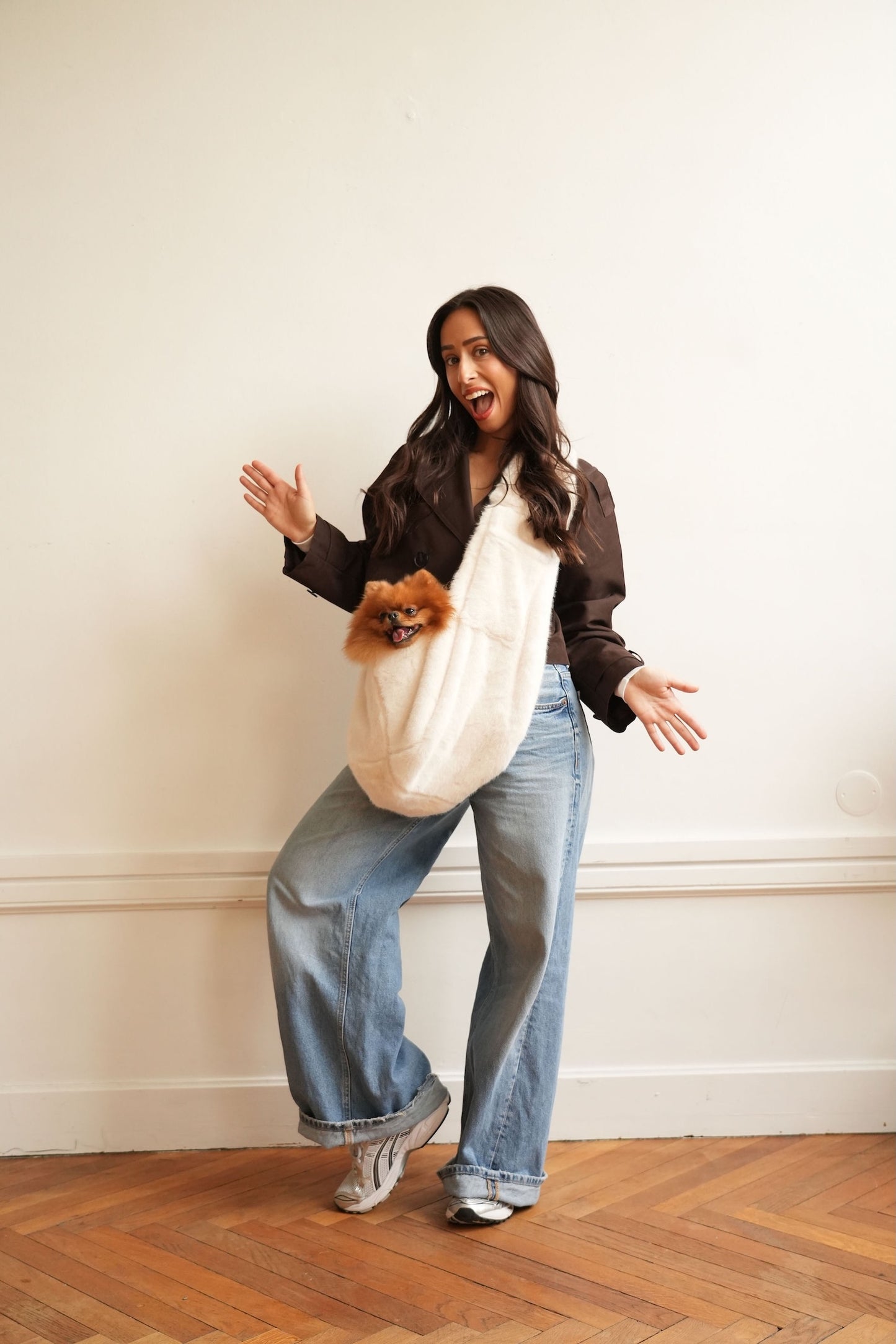 Sac boubou – Fausse Fourrure Blanche