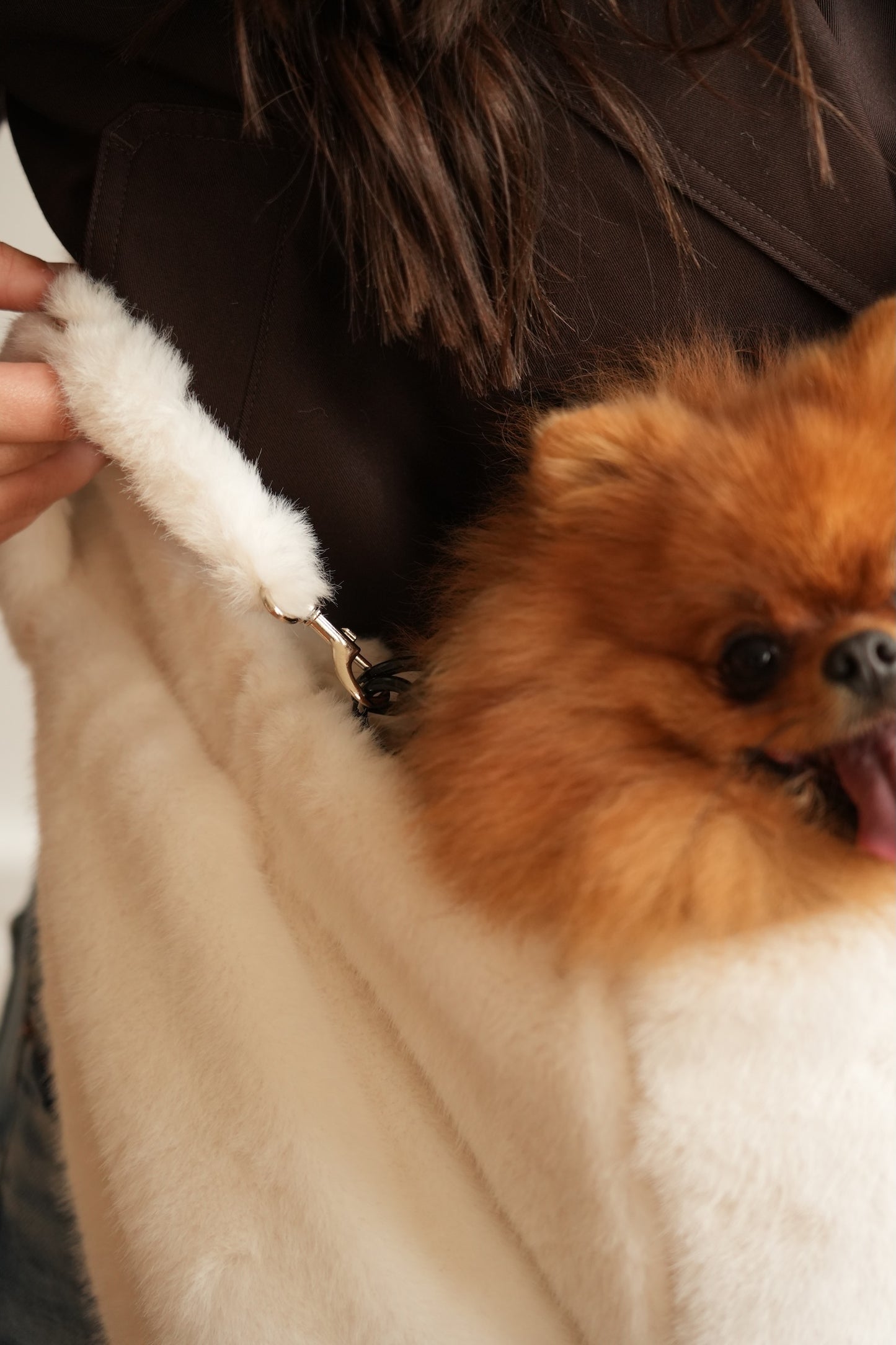 Sac boubou – Fausse Fourrure Blanche