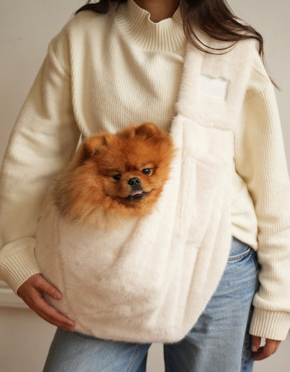 Sac boubou – Fausse Fourrure Blanche