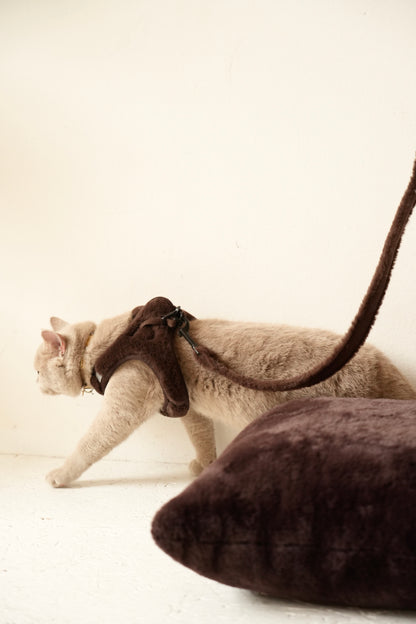 Harnais + Laisse + sac en fourrure