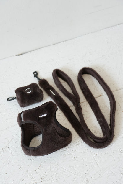 Harnais + Laisse + sac en fourrure