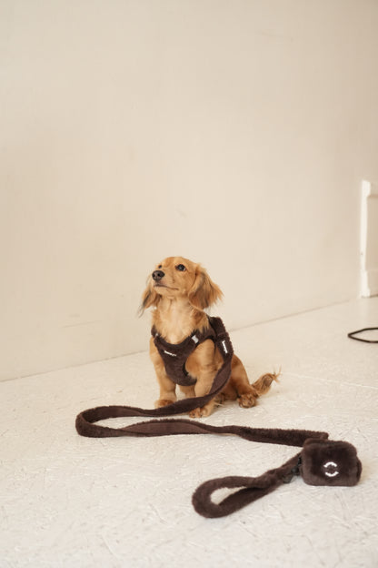 Harnais + Laisse + sac en fourrure